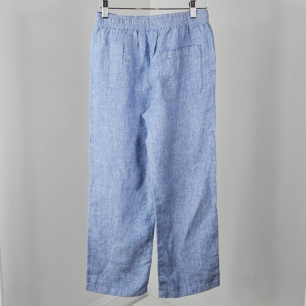 Crewcuts Blue Linen Wideleg Drawstring Pants‎ | Youth Kid's 12 - Picture 3 of 14